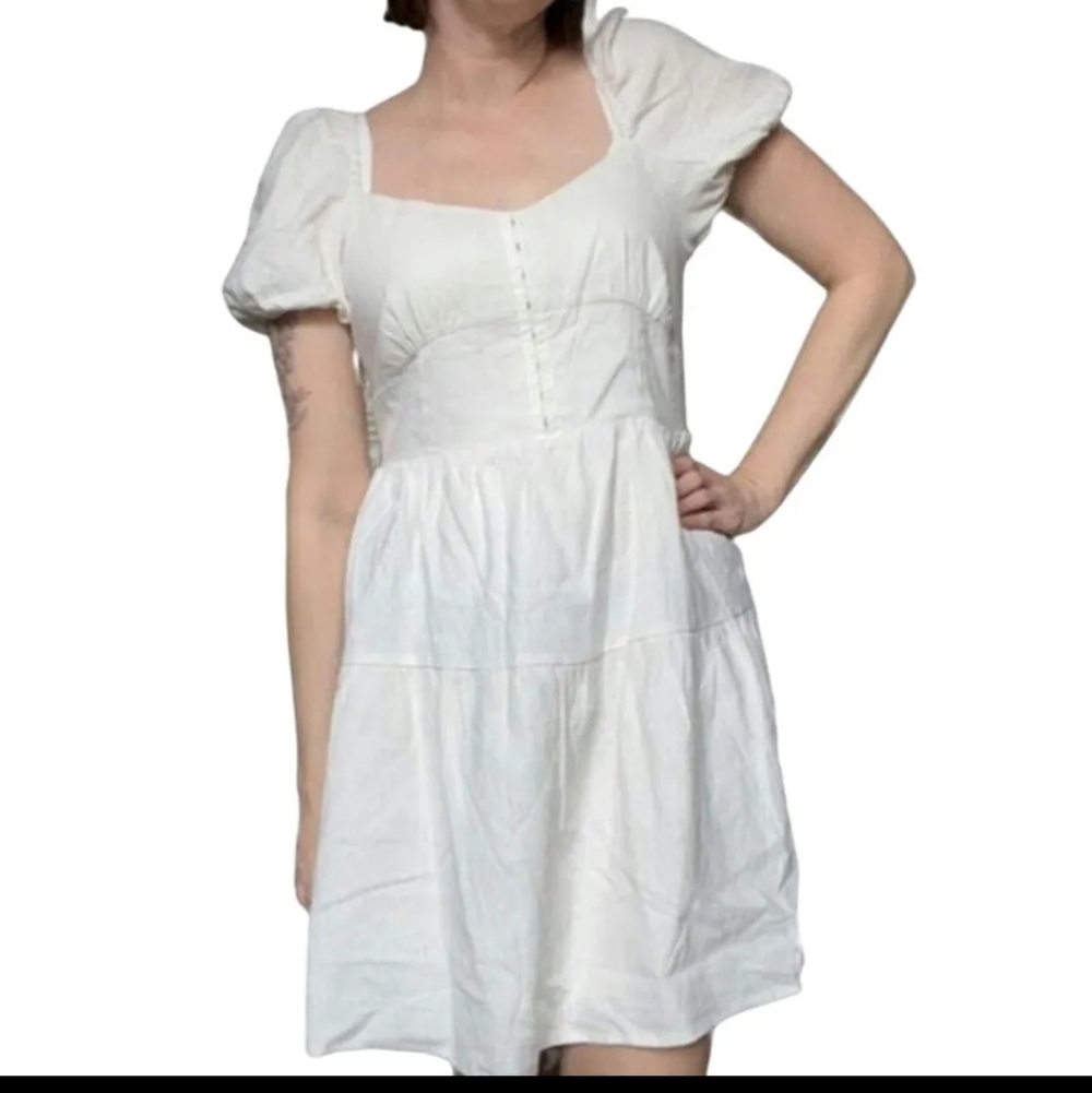 NWOT House Of Harlow White Linen Blend Mini Dress